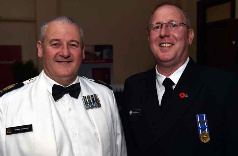 WO CWS Mark Hannah, of Wellington, and Sub Lt. Jon Bones, of Dunedin.