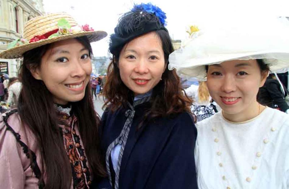 Priscilla Ho of Hong Kong, with Yan Yuan and Wenwen Gong, both of Shanghai.