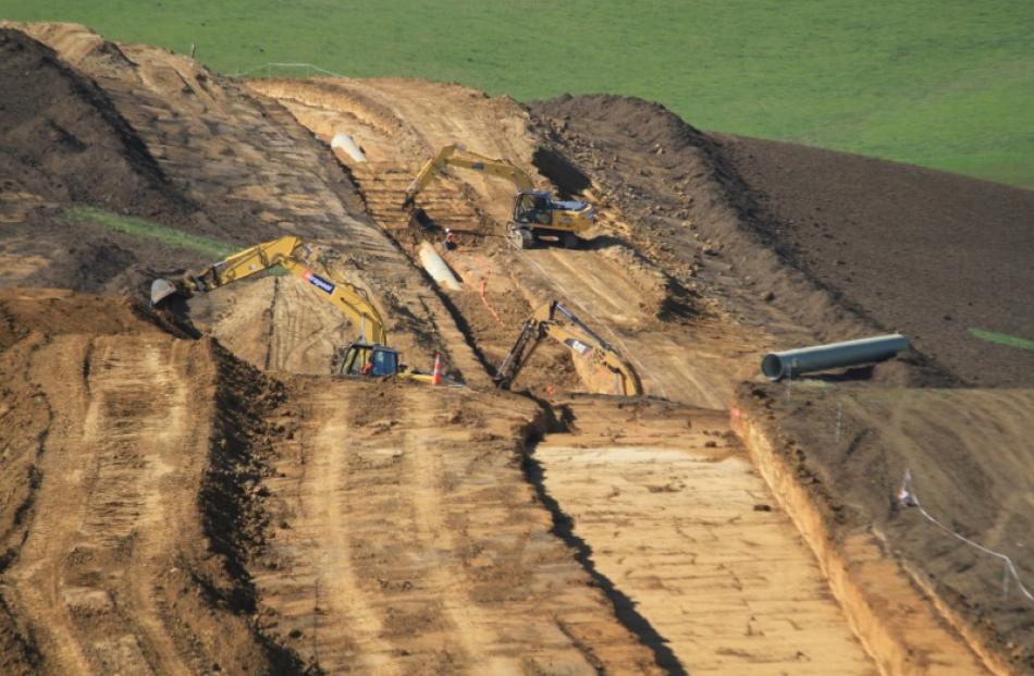 Work on stage 2 of the North Otago Irrigation Company's irrigation scheme is under way near Peaks...