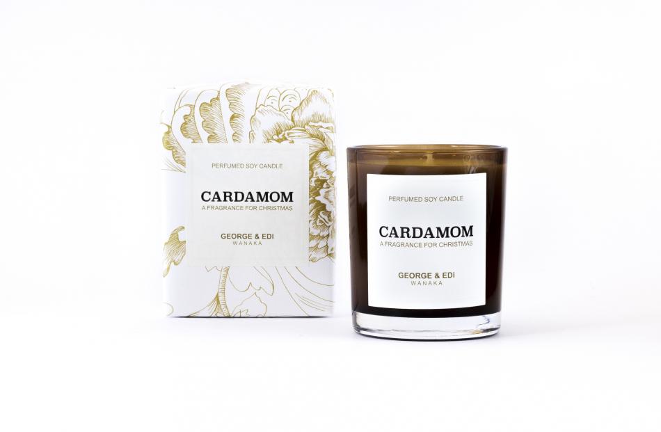 George and Edie Christmas candle cardamom, $38