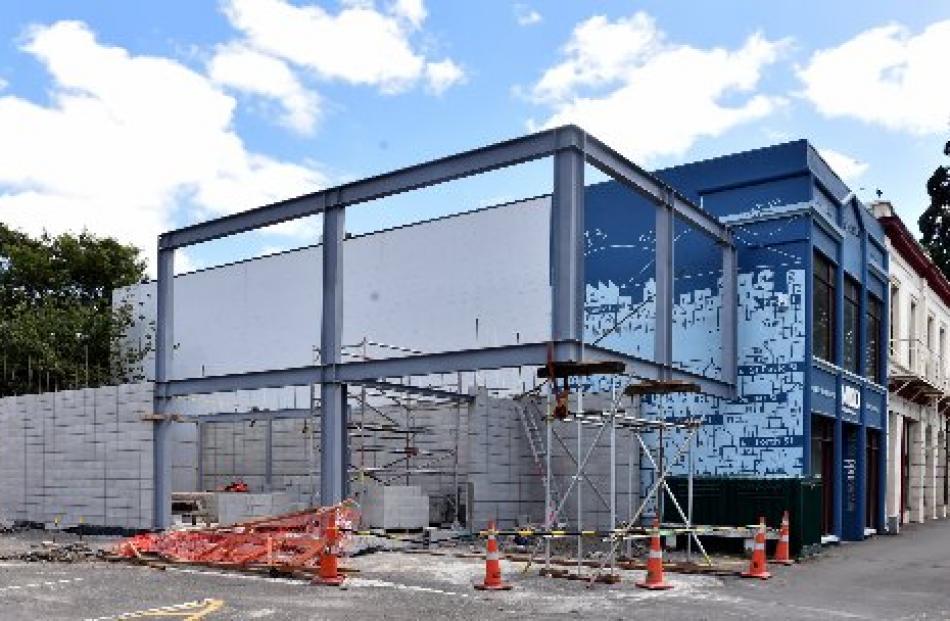 A cafe is being built on Great King St. Photo by Peter McIntosh.