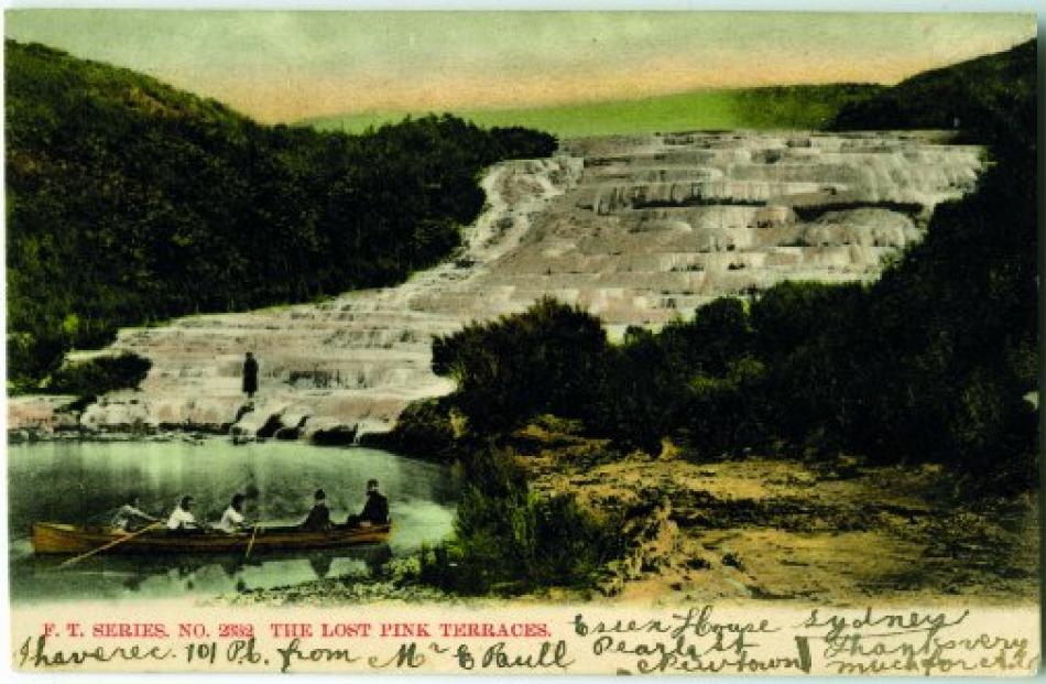 The Pink and White Terraces (at Lake Rotomahana) were  destroyed in the Tarawera eruption of 1886.