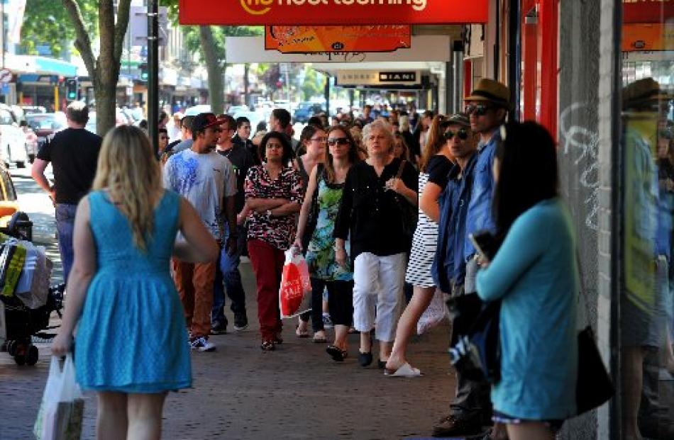 Shoppers in George St.