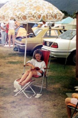 Tracey pictured at the Arrowtown Camping Ground during the summer of 1987.