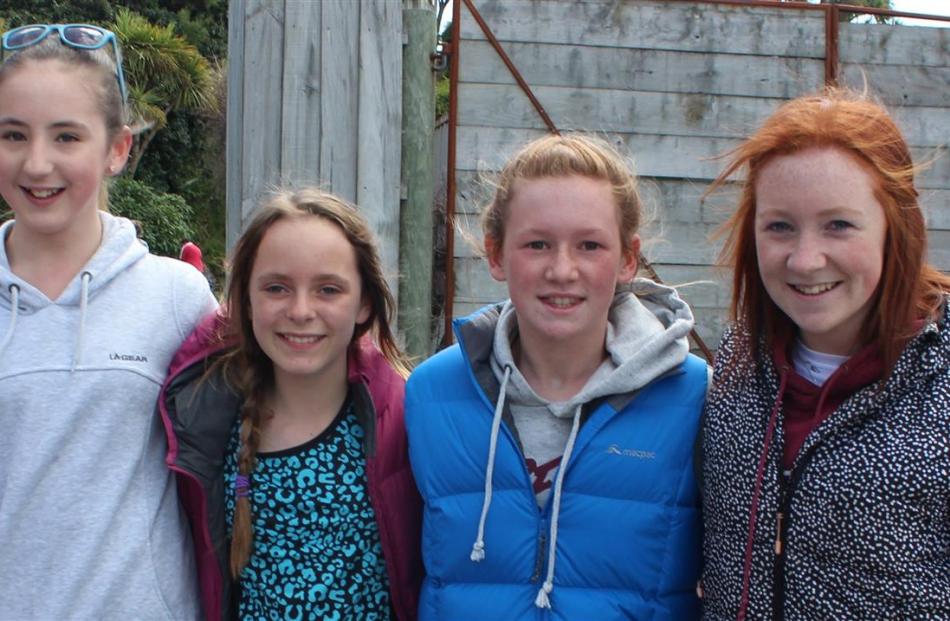 Madison Hannah (14), Kiera-Lee Gilson (12), and Kiera (11) and Mikayla Ferguson (15), all of Gore.