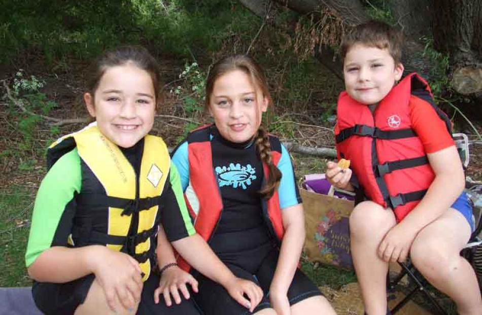 Trinity (7), Paige (9) and Jett (6) Jones,  of Queenstown.