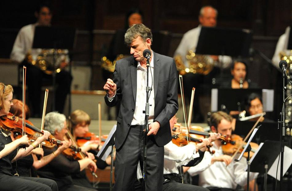 Graeme Downes performs with the Sinfonia during Tally Ho at the Dunedin Town Hall  last year....