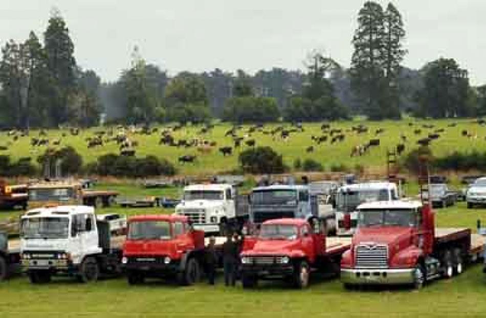 A display of trucks.