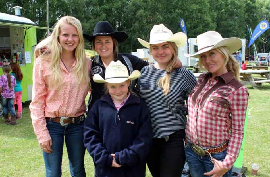 Brooke Elstob (15) of Darfield, Amy Parish (16) of Oamaru, and Ryder (9), India (17), and Kris...