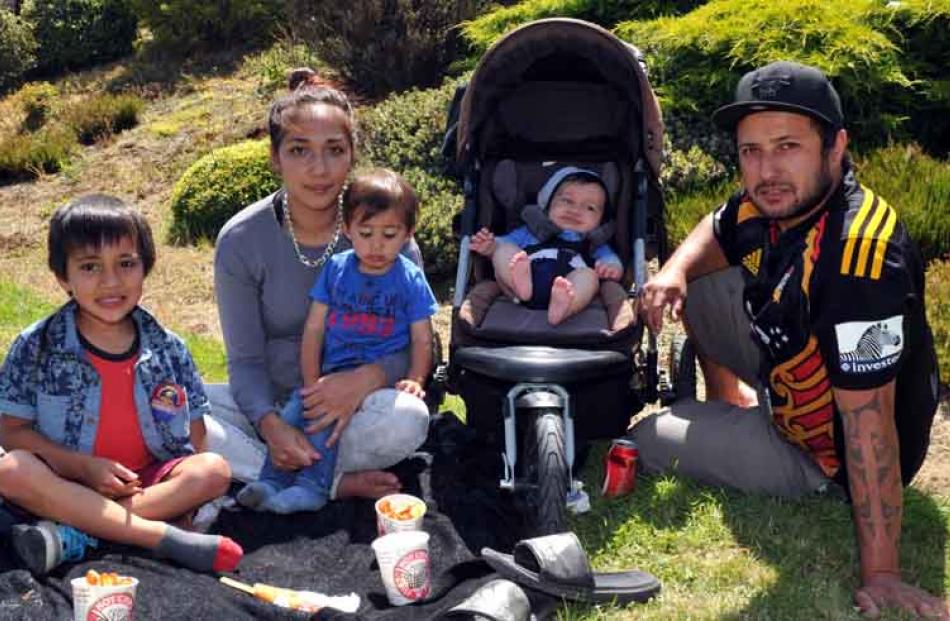 Jahden Topi (6), Naomi Henry holding Rene Topi (1), Tai Topi (4 Months) and Damon Topi, of Gore.