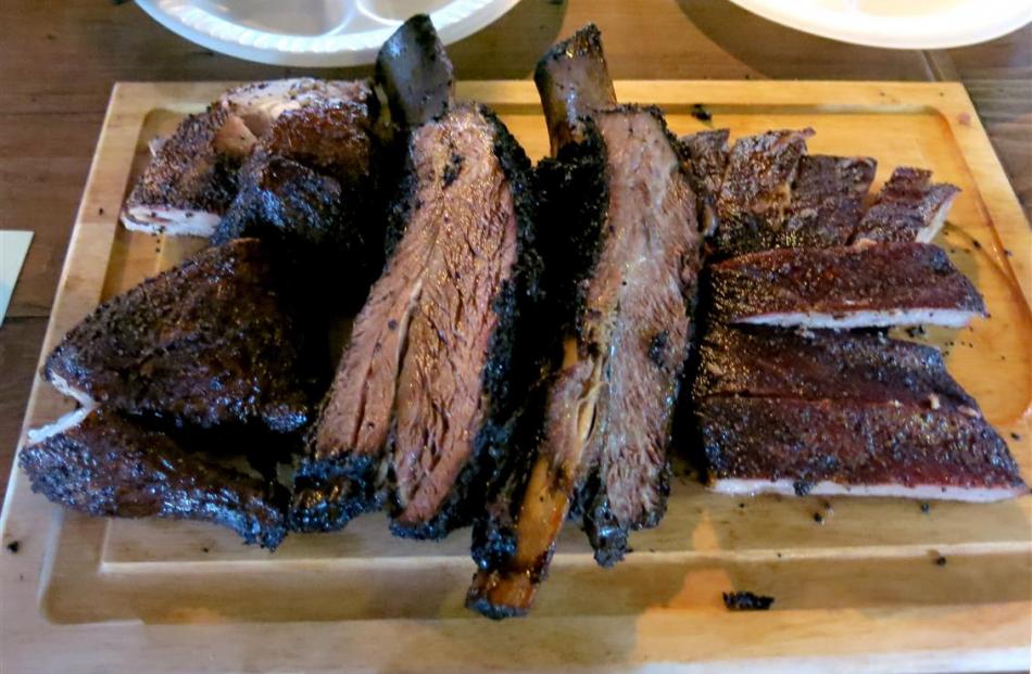 Long-smoked ribs, brisket and chicken in Houston.