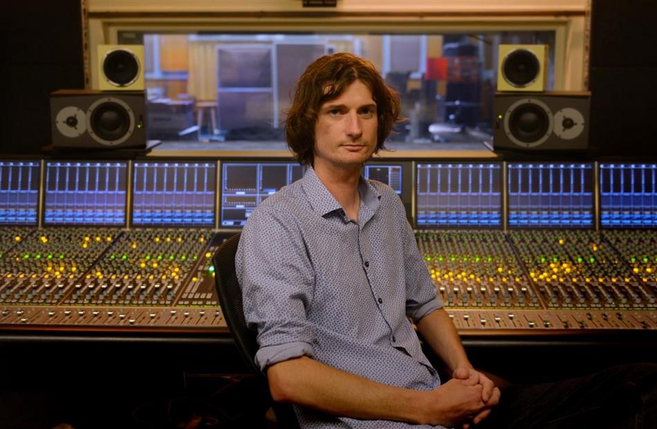 Sound engineer Michael Holland in the University of Otago Albany St studio. Photo by Gerard O'Brien.