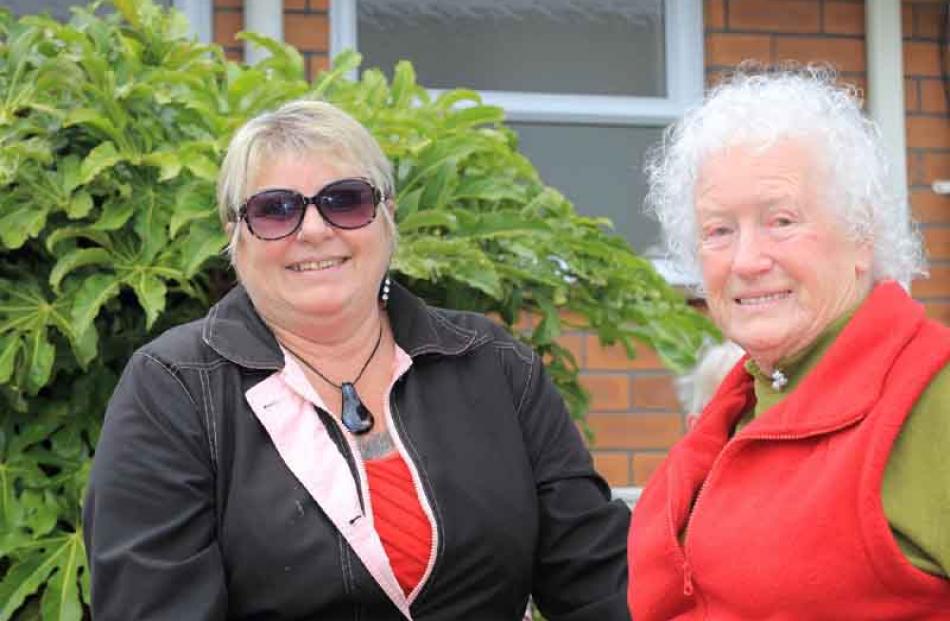 Donna Bryan of Dunedin, and Clutha Views resident Violet Skaf, of Dunedin.