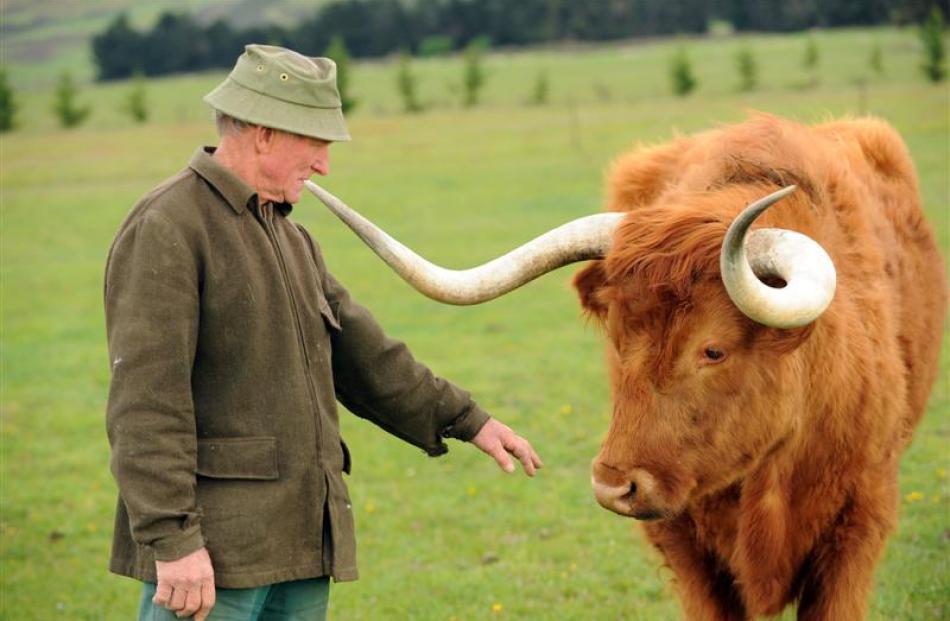 John Tardif proves his point that animals are good company.