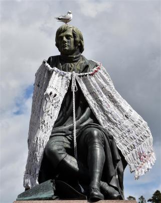 Robbie Burns with a cloak during the Hui A Iwi 2015 held at the Dunedin Town Hall on Friday....