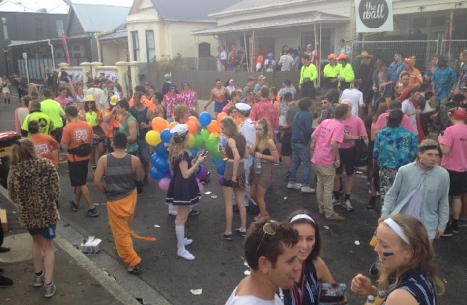 Costumed revellers at the Hyde St party. Photo by Stephen Jaquiery