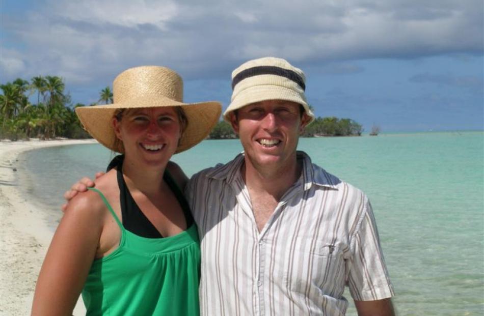 With wife Bridget in the Cook Islands in 2005.