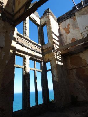 Sky-ceilinged ...  Part of the ruined interior of Cargill’s Castle.