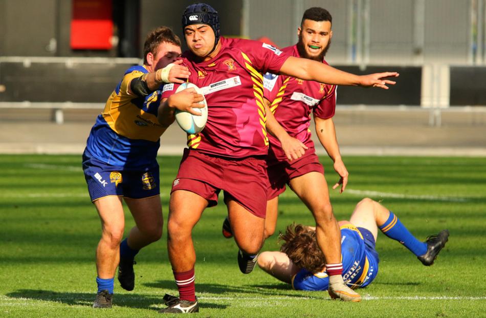 Action from today's match between Taieri and Alhambra-Union. Photo: Caswell Images