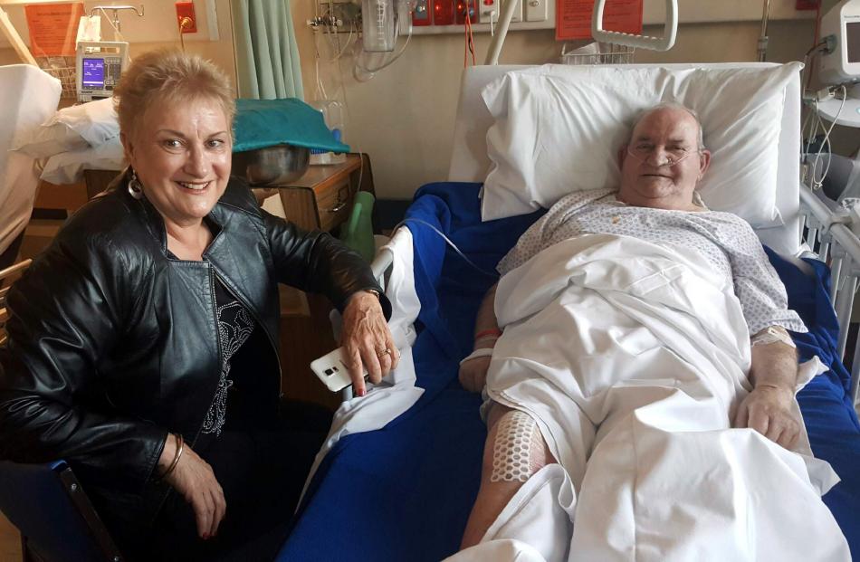 Labour health spokeswoman Annette King and patient Alec Cleghorn. Photo: Supplied