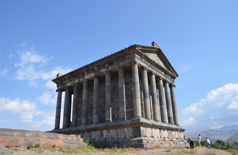 An ancient Hellenic temple at Garni dedicated to a pagan god.