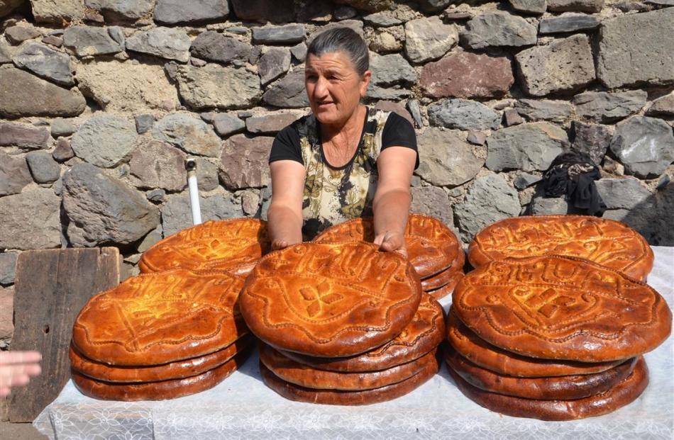 Local delicacies are sold on the streets.