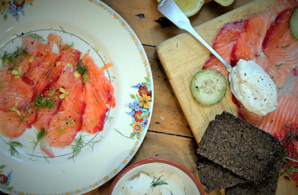 Beetroot cured salmon. Photo: Simon Lambert