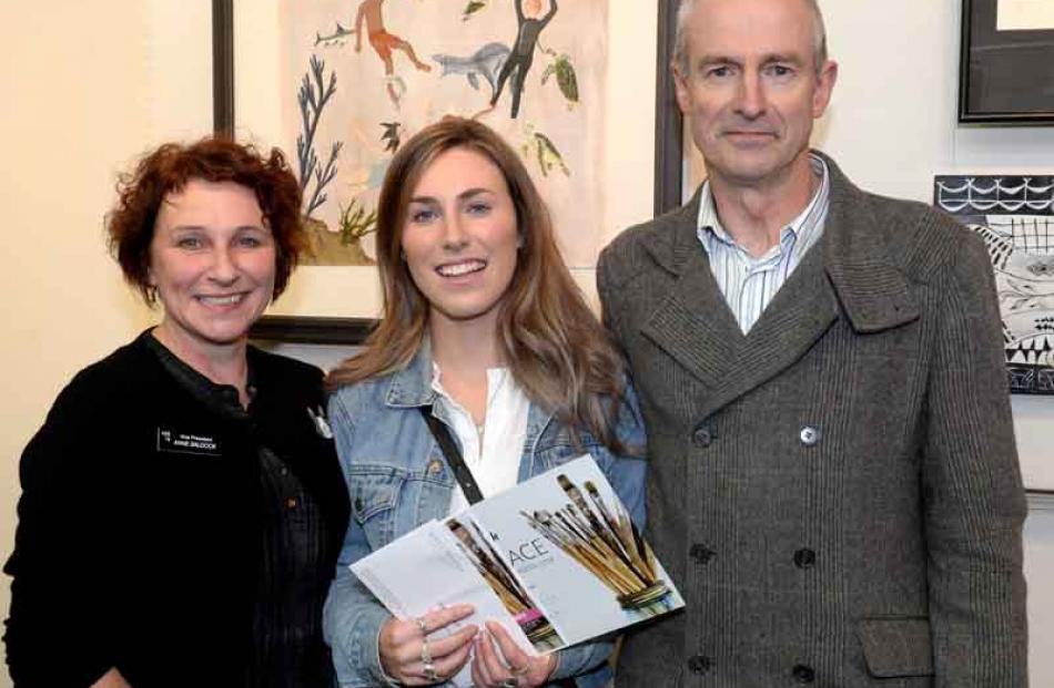 Second place getter Gemma Baldock (20) (centre) and her parents Anne and Tony Baldock of Dunedin.