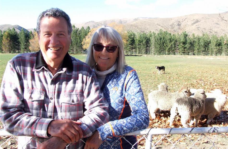 Merino apparel entrepreneurs Peter and Patty Duke, during a recent visit to Glenbrook Station,...