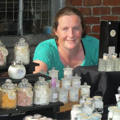 Jodi Gray, of Mosgiel, shows off her hand-crafted bath salts.