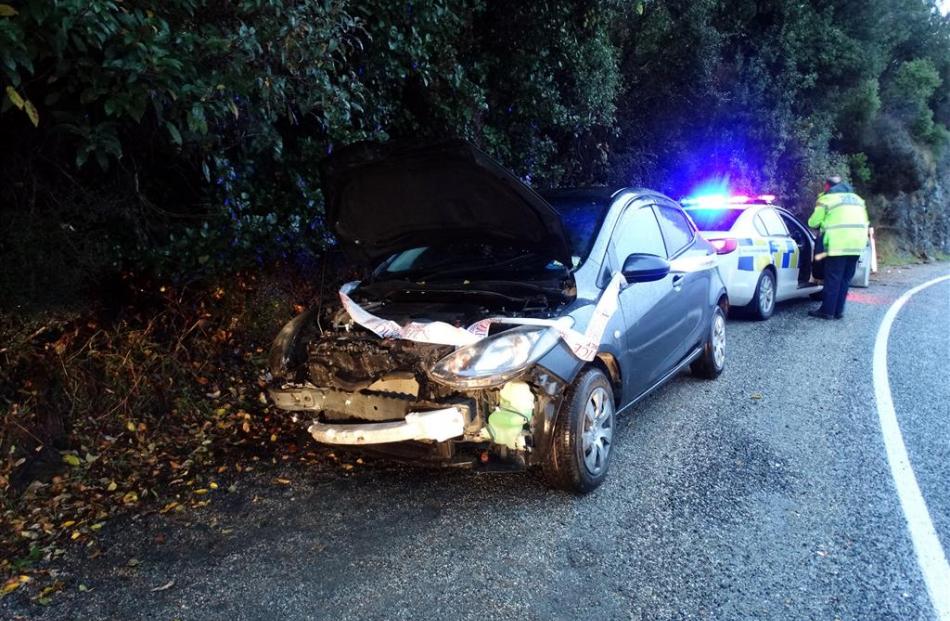 The van was followed 10 minutes later by a rental car, which came to grief 1km away.