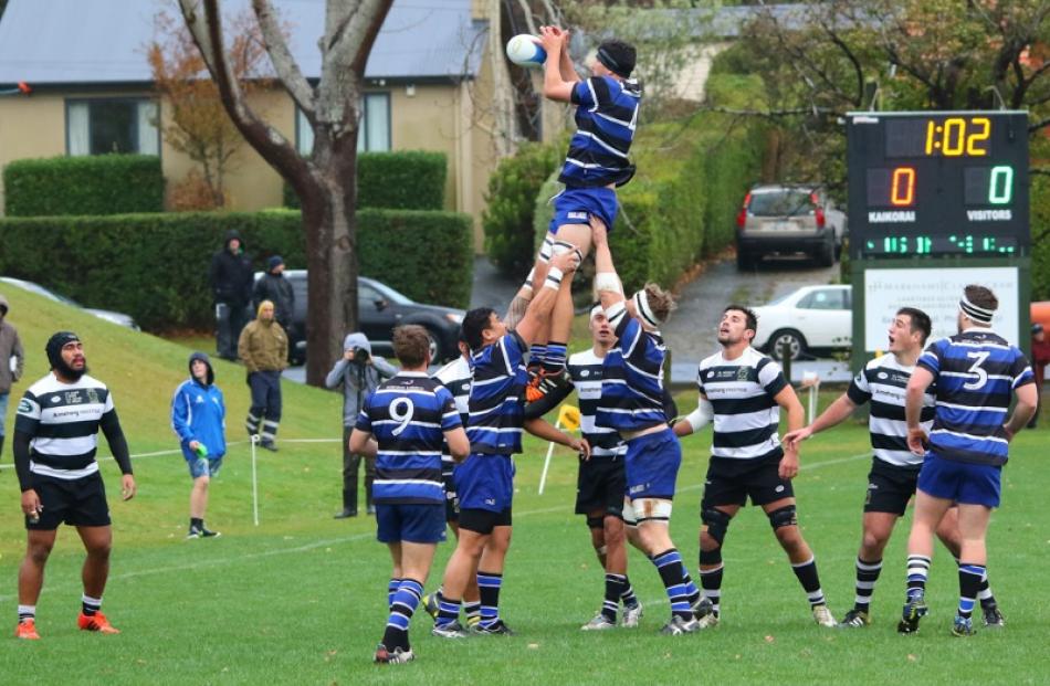 Action from today's match between Southern and Kaikorai. Photo: Caswell Images