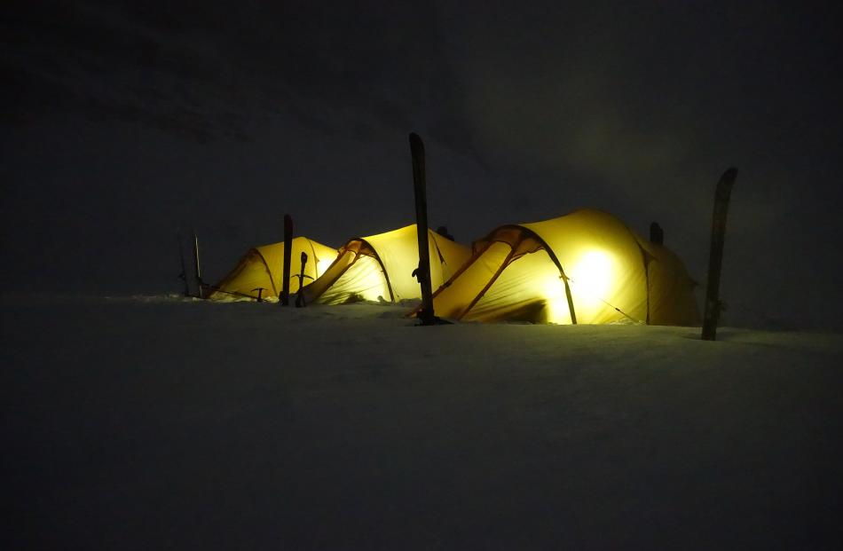 Our camp on the Murray Snowfield. PHOTO: TOM MACTAVISH