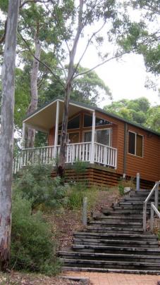 A cabin in the Lane Cove River Tourist Park, Lane Cove National Park, Sydney. PHOTO: ALLISON BECKHAM