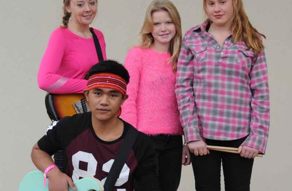 Front James Buyayo, Jorja Mineur, Natasha Ware and Sasha Fletcher of Balclutha.