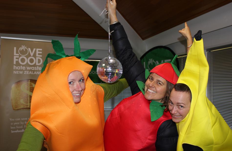 Funky fruit and veges (from left) Christina Martin, Sophie Mander and Anna Robinson will show off...