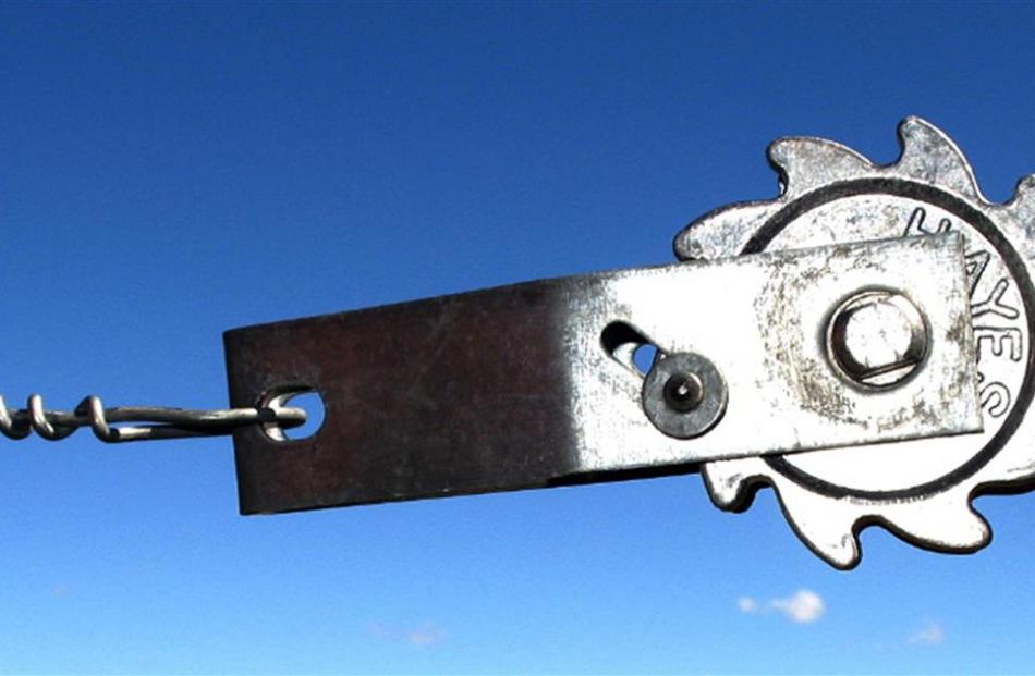 Hayes’ version of the permanent wire strainer.