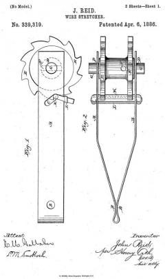 John Reid’s design for a wire strainer.