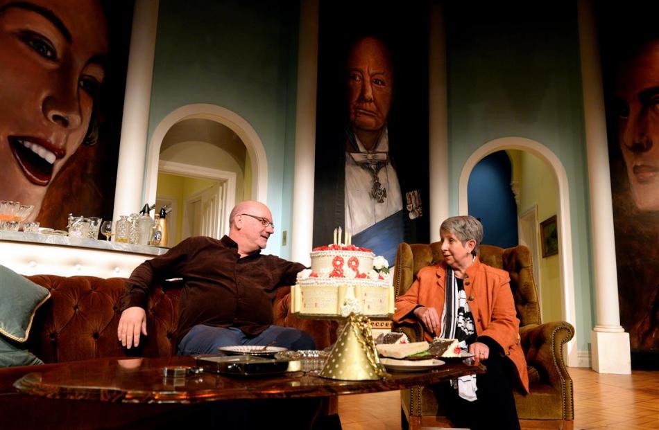 Jonathon Hendry talks to Yvonne Martin on the set of Winston’s Birthday in March. Photo by Linda...