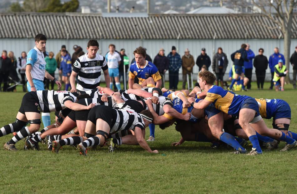 Action from today's match between Southern and Taieri. Photo: Gregor Richardson