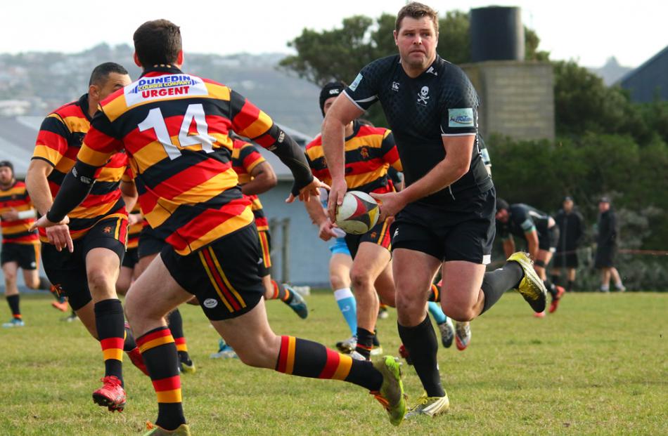 Action from today's match between Zingari-Richmond and Pirates. Photo: Caswell Images