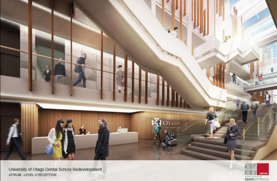 An artist's impression of the new University of Otago School of Dentistry building. IMAGES:...