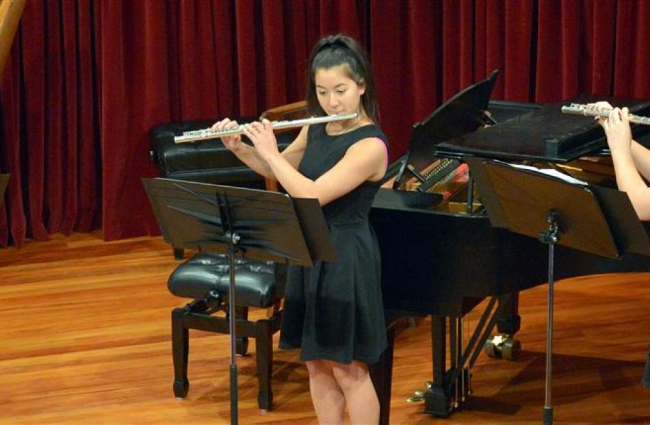 Flute quartet Senior Ties, (from left) Katie Cooper (St Hilda's), Sophelia Hook (Kavanagh College...