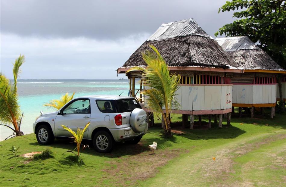 Beachfront fales at Jane’s Beach Fales, in Manase Village, Savai’i.