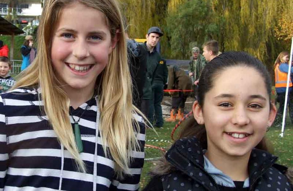 Olivia Jones (11) and Kimiya Byrne (11), both of Wanaka.