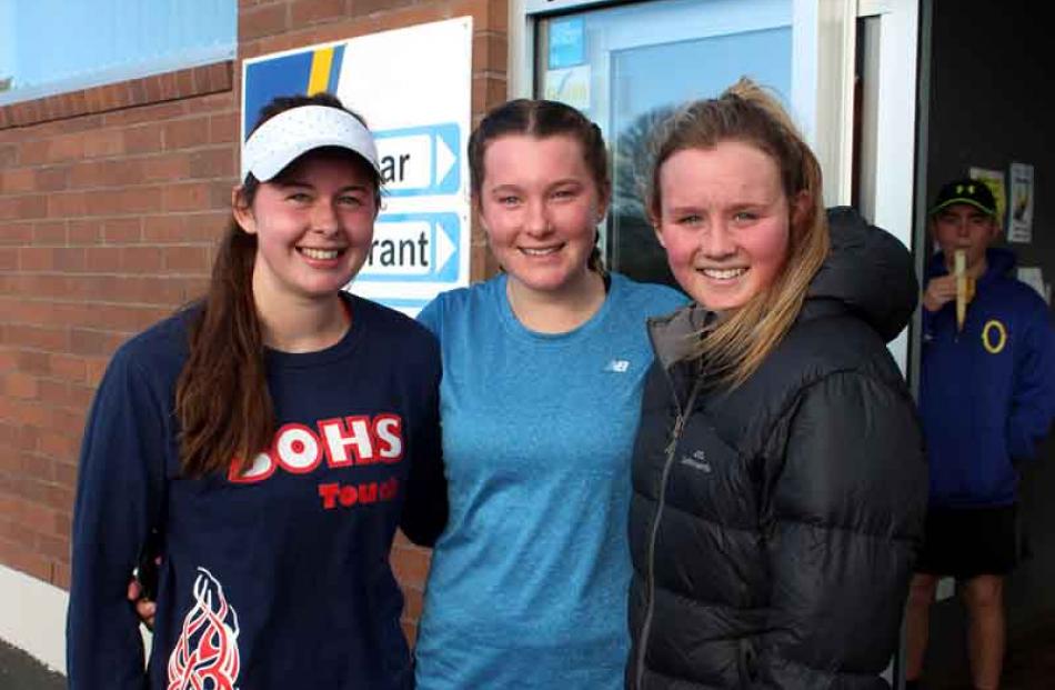 Paige Win (16), Megan Brice (16), and Kayla Dent (16), all of Balclutha.