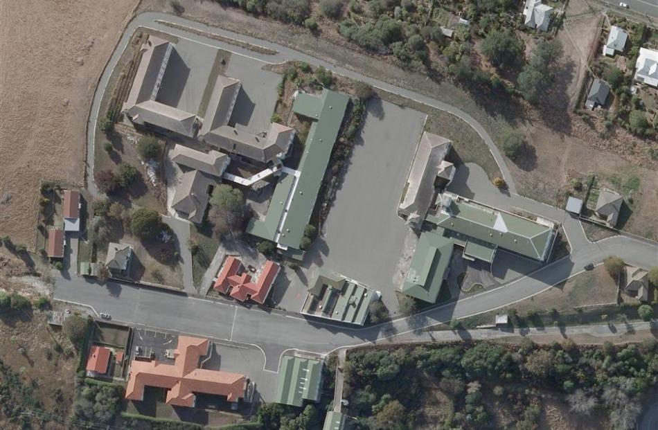 The old Oamaru Hospital  seen from the air. Photo by Waitaki District Council.