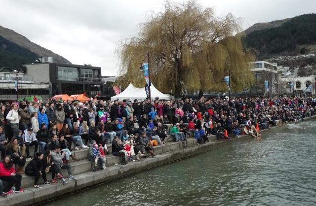 Hundreds turned out to watch the Birdman Competition. Photo Louise Scott