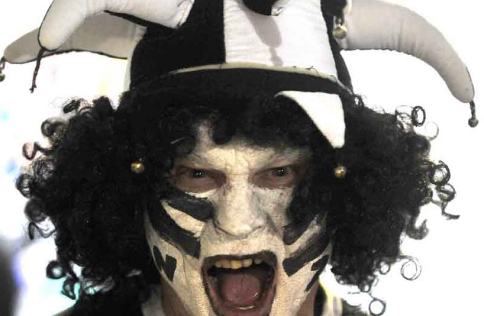 Rival fans face off.