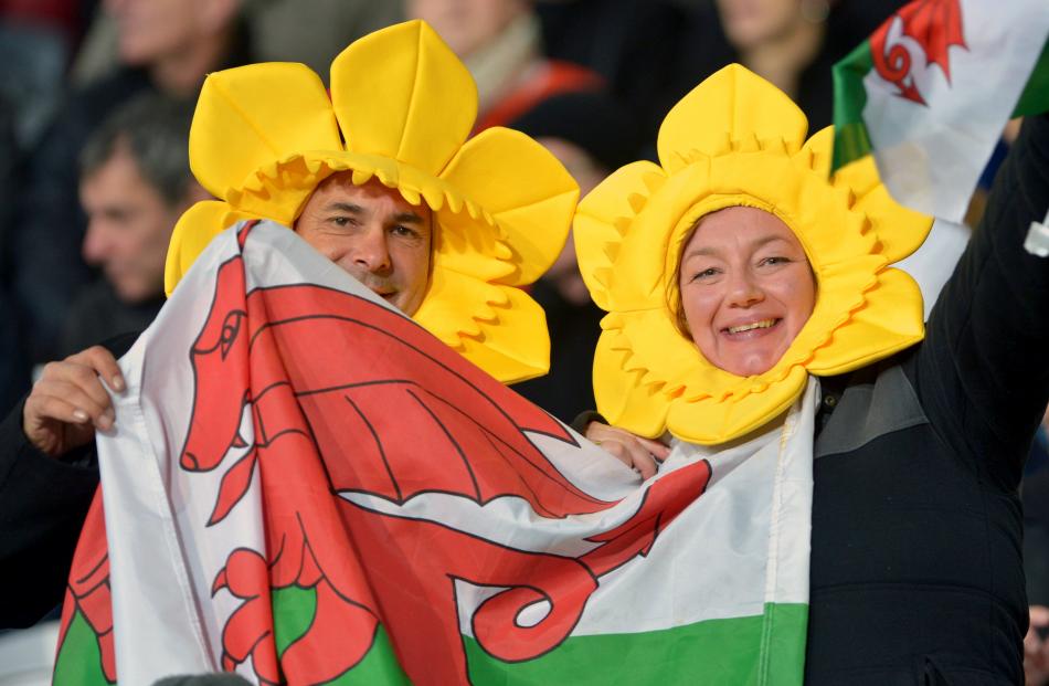 Welsh fans at the stadium. Photo:  Photo: Peter McIntosh